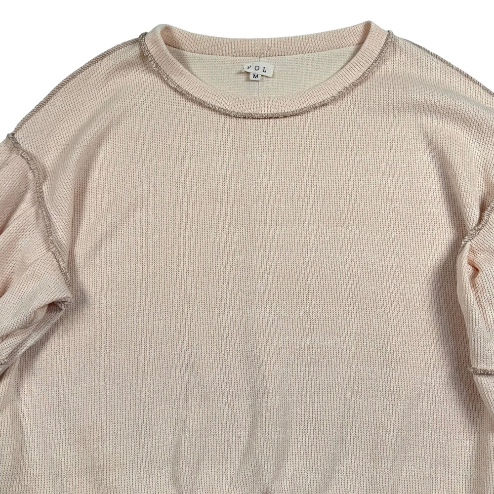 POL Sweater Womens Medium Cream‎ Beige Pullover Shirt Boho Cottagecore FKT1120